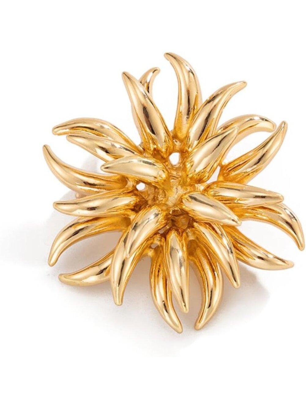Large 18K Gold Plated Flower Brooch for Women - Statement Jewelry, Fashion